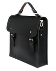 NEW Black Unisex Structured Leather Backpack Satchel