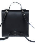 NEW Black Unisex Structured Leather Backpack Satchel