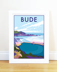 Bude Vintage Seaside Travel Poster Print