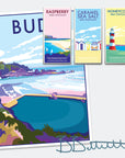 Bude Vintage Seaside Travel Poster Print