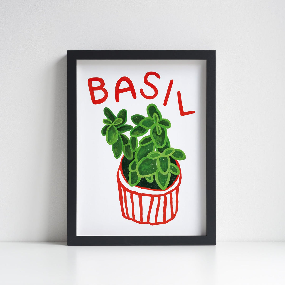 Basil Herb print from an original painting, choice of sizes, available framed and unframed