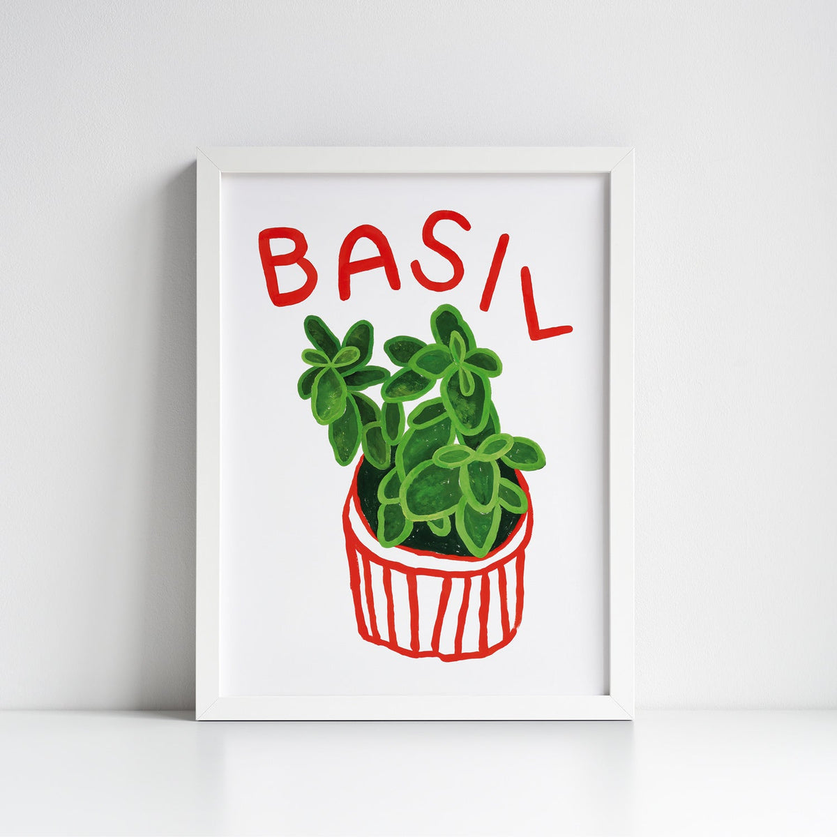 Basil Herb print from an original painting, choice of sizes, available framed and unframed