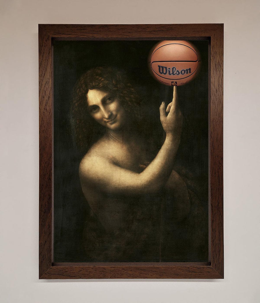Basketball Renaissance Altered Framed Print, premium sports art, stylish home decor, best-selling framed artwork by Zestio at brixbailey.com