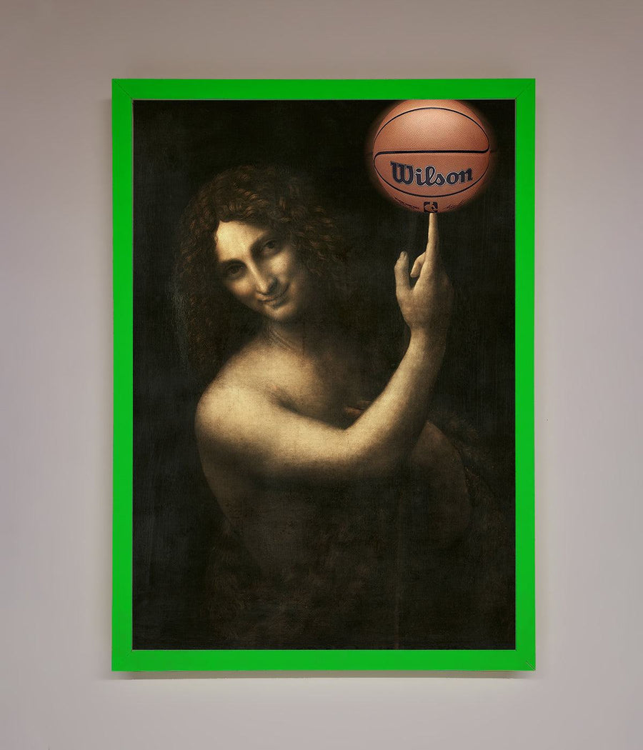 Basketball Renaissance altered framed print, luxury sports art, stylish home decor, premium handcrafted framed artwork, trending best-selling wall art by Zestio at brixbailey.com