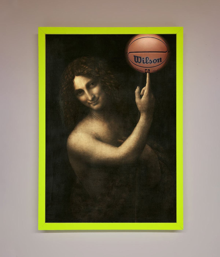 Basketball Renaissance altered framed print, premium sports art, stylish home decor, best-selling unique artwork for game rooms by Zestio at brixbailey.com