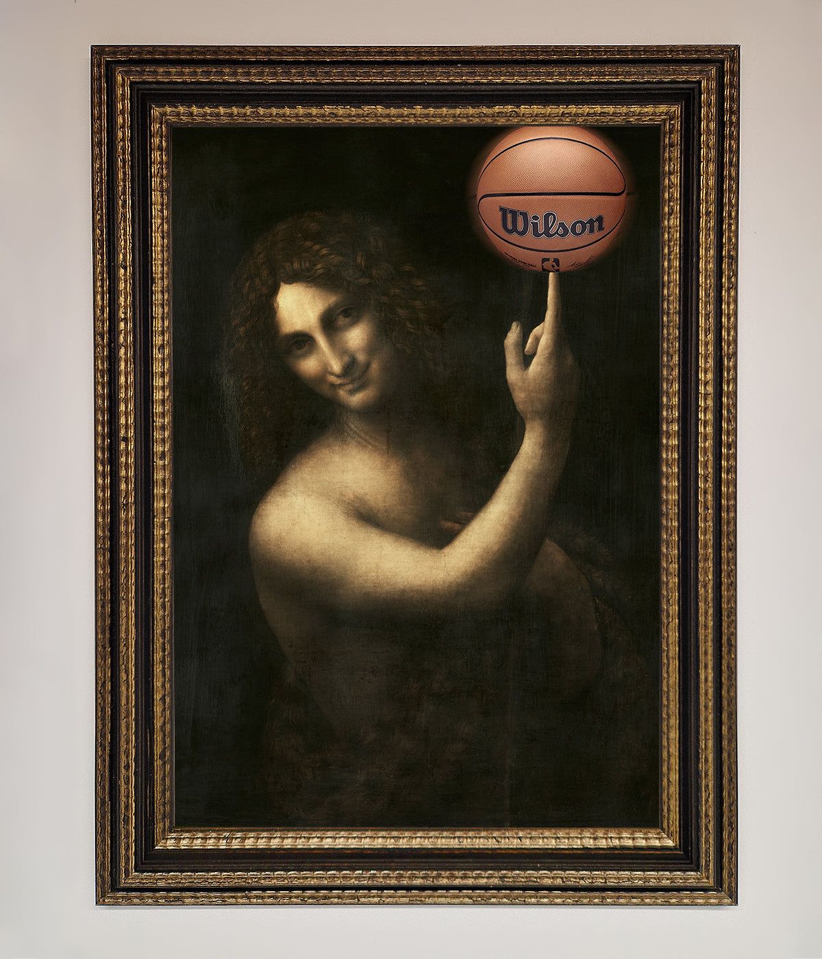 Basketball Renaissance Altered Framed Print, luxury sports art, premium framed decor, stylish home office wall art, best-selling basketball gift by Zestio at brixbailey.com