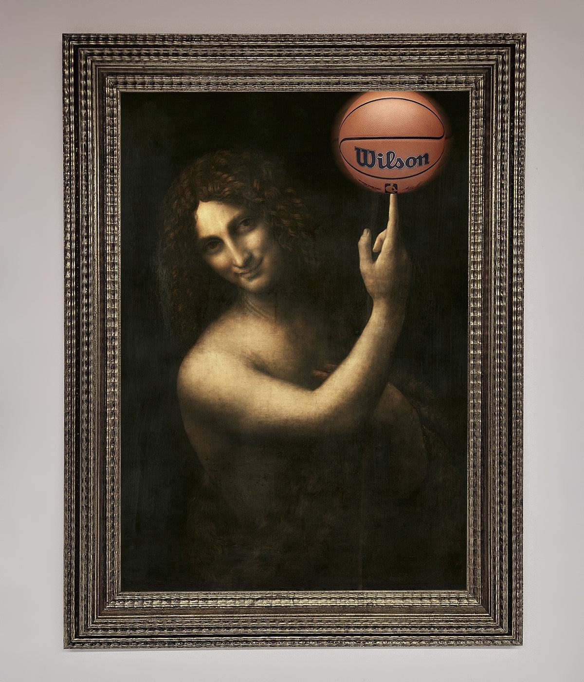 Basketball Renaissance altered framed print, premium sports art, stylish home decor, luxury framed artwork, best-selling unique gift by Zestio at brixbailey.com