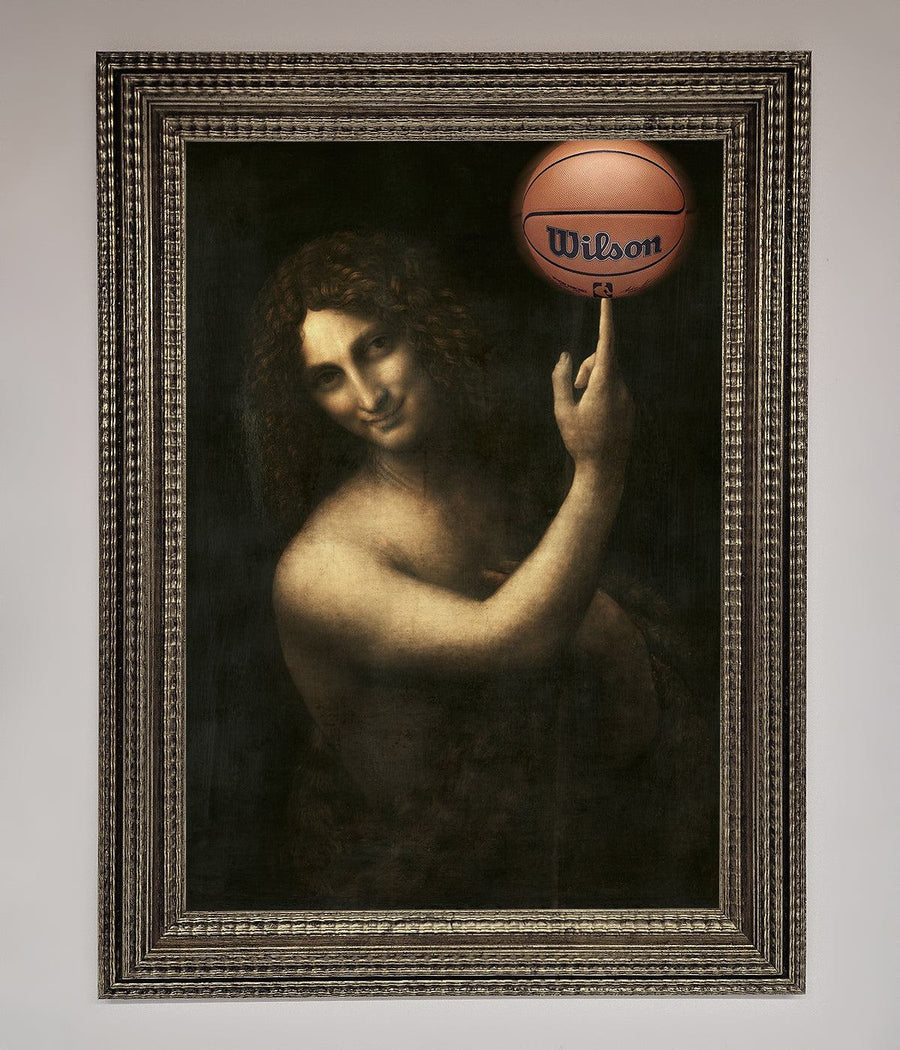 Basketball Renaissance altered framed print, premium sports art, stylish home decor, luxury framed artwork, best-selling unique gift by Zestio at brixbailey.com