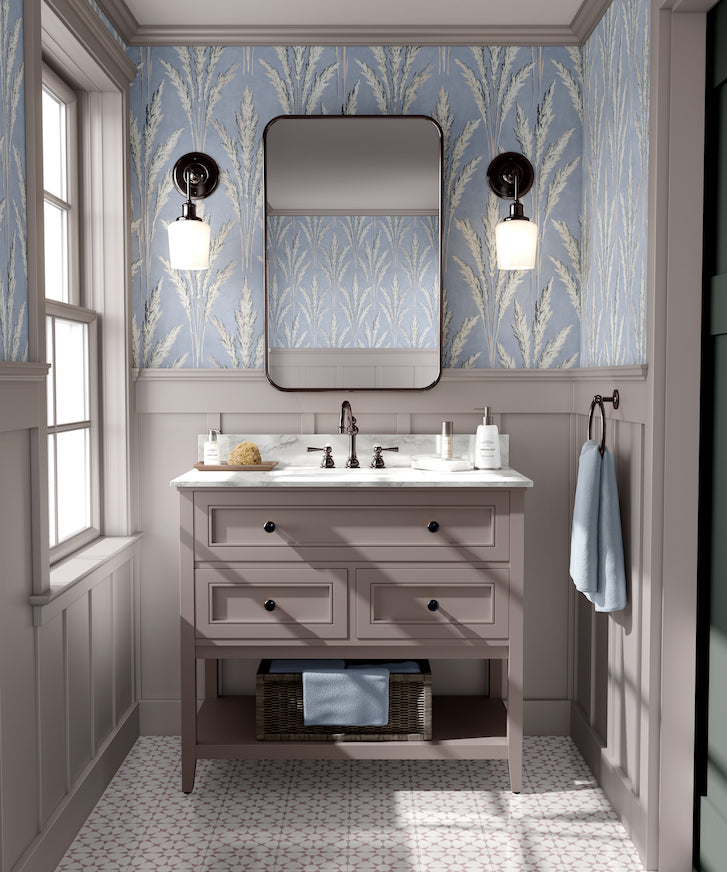 Pampas - In Powder Blue - Wallpaper