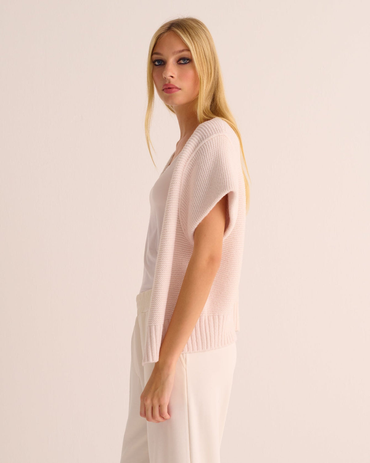 Ivory Alpaca Short Sleeve Shrug