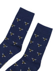 Save the Bee Small Motif Bamboo Socks in Navy