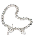Heart Belcher Chain Charm Bracelet