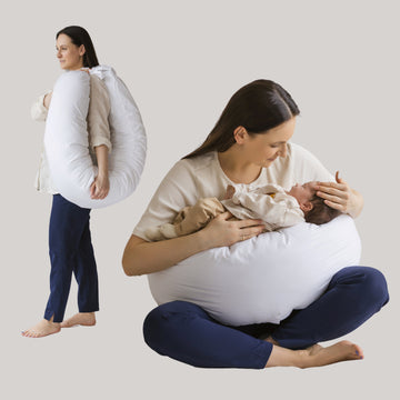 MINICAMP C-Shape Baby Feeding & Pregnancy Pillow - Organic Cotton Cover for Ultimate Comfort by Minicamp at brixbailey.com