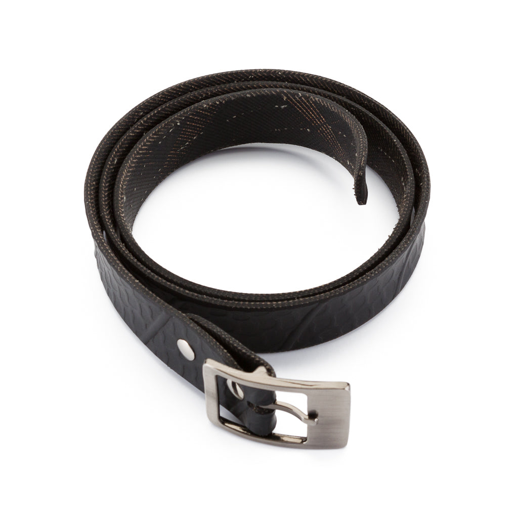 Slim Recycled Tyre Vegan Biker Belt