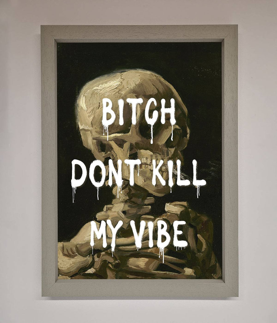 Dont Kill My Vibe Rude Framed Wall Art, Premium Stylish Home Decor, Bold Statement Piece, Trendy Living Room Artwork by Zestio at brixbailey.com