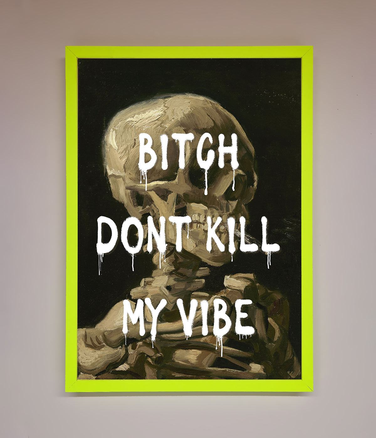 Dont Kill My Vibe Rude Framed Wall Art, Premium Bold Statement Piece, Stylish Home Decor, Trending Expressive Artwork by Zestio at brixbailey.com