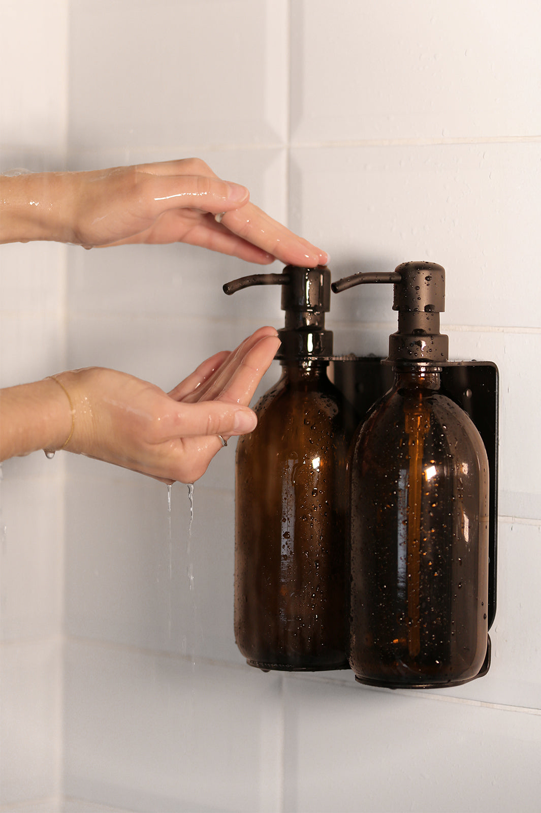 Black Triple Wall Mounted Soap Dispenser-3