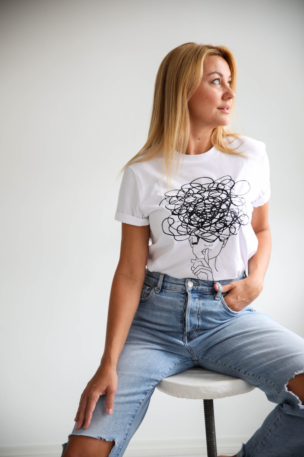 Organic Cotton Oversized T-Shirt - Hidden Messages &amp; Comfort by Black Giraffe Brand at www.brixbailey.com