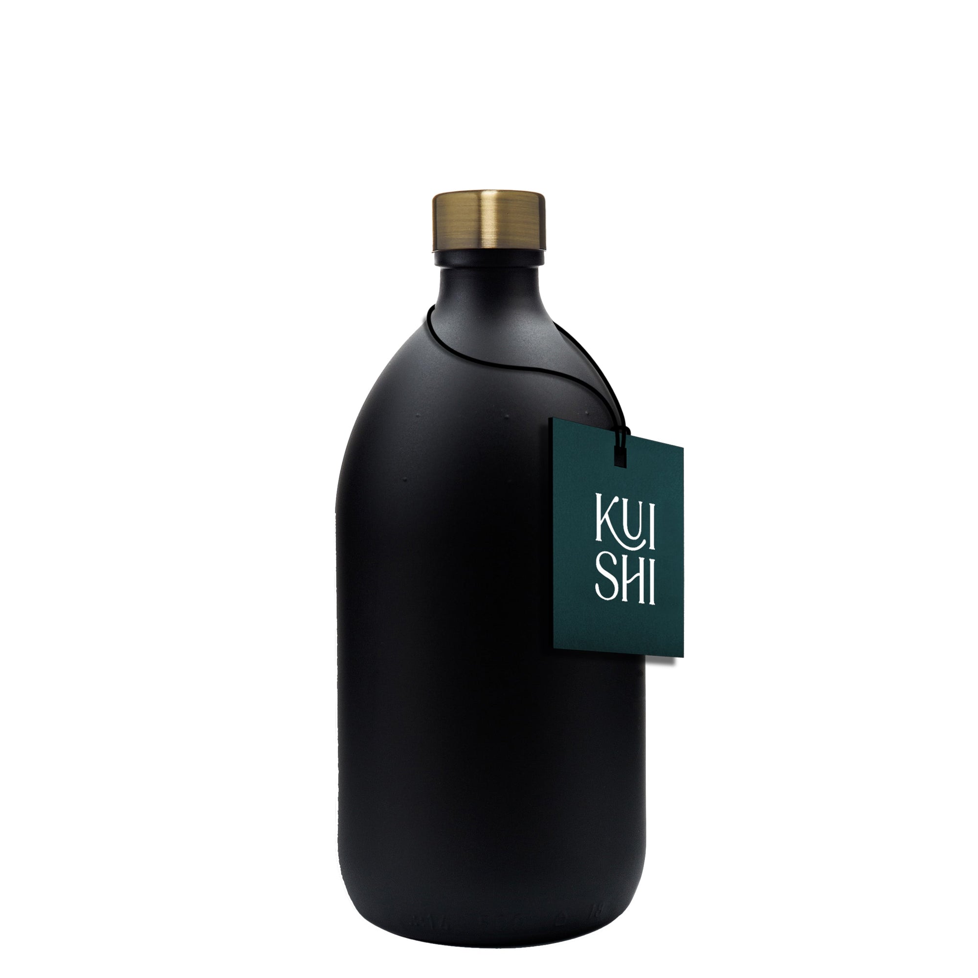 Black Glass Storage Bottle with Stainless Steel Cap