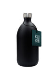 Black Glass Storage Bottle with Stainless Steel Cap