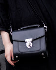 Handmade Leather Sugarcube Handbag - Black