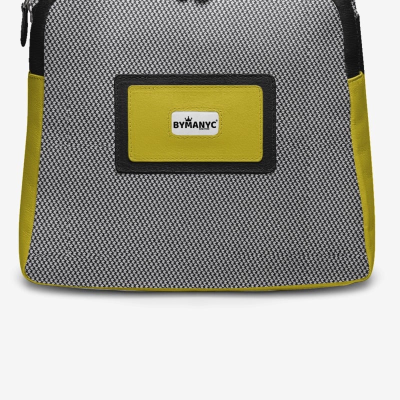 Black &amp; Yellow Vegan Backpack BYMANYC ® New York – Italy Made-3