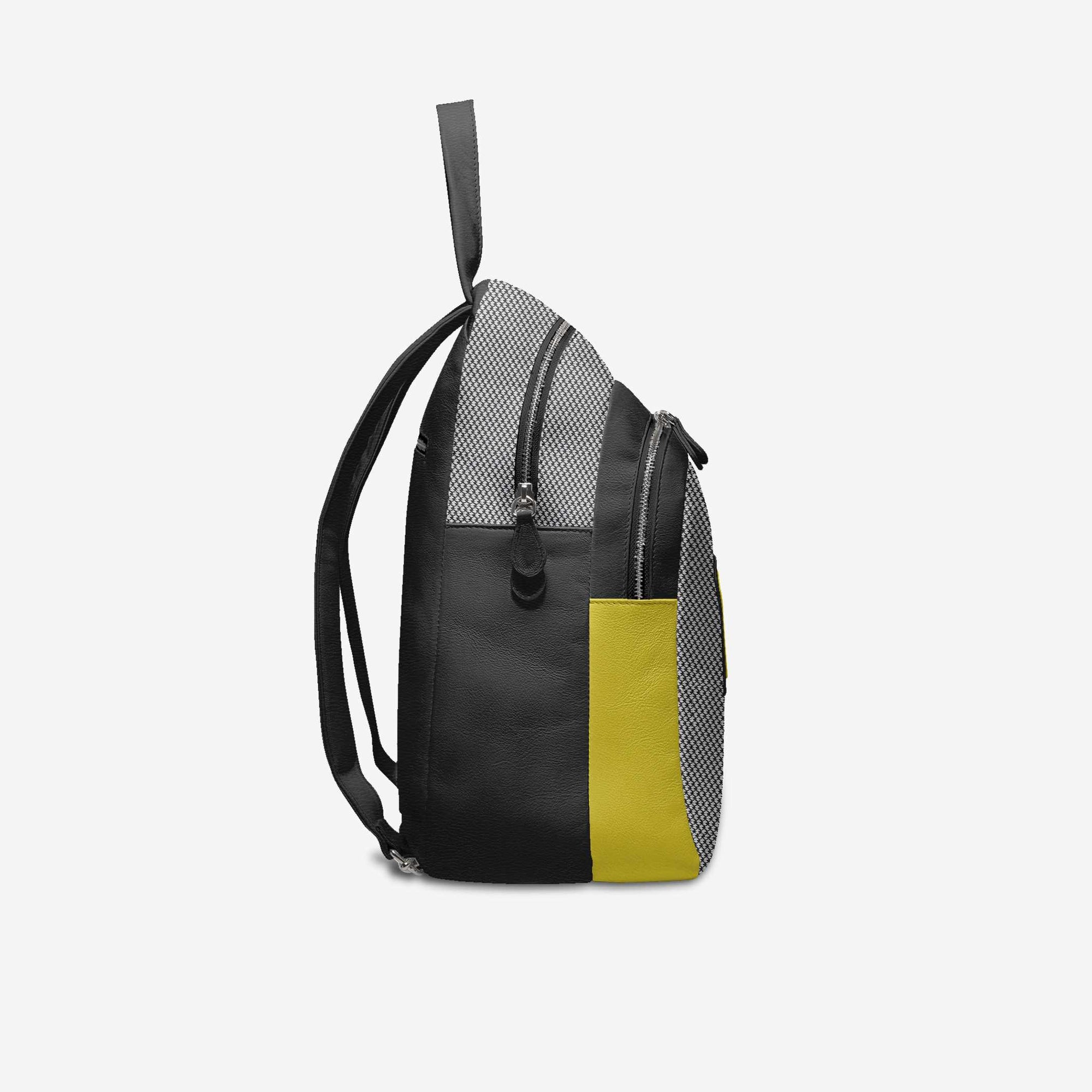 Black &amp; Yellow Vegan Backpack BYMANYC ® New York – Italy Made-2