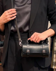 Handmade Leather Bowler Bag - Black