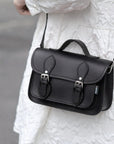 Handmade Leather Micro Satchel - Black