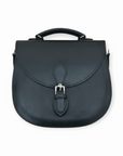 Handmade Tannery Leather Saddle Bag - Black