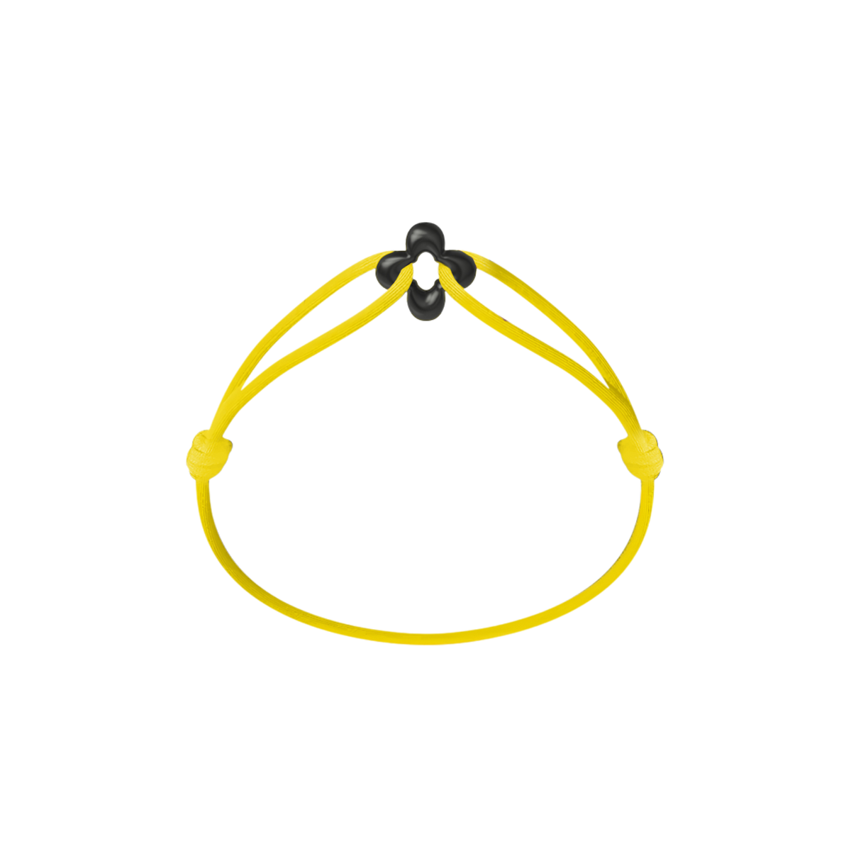 Mini Black Clover Cord Bracelet