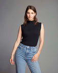 Sleeveless Mock Neck Micro Modal Top