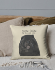 Black Chow Chow Natural Cushion Cover – Add Fluffy Charm to Your Home