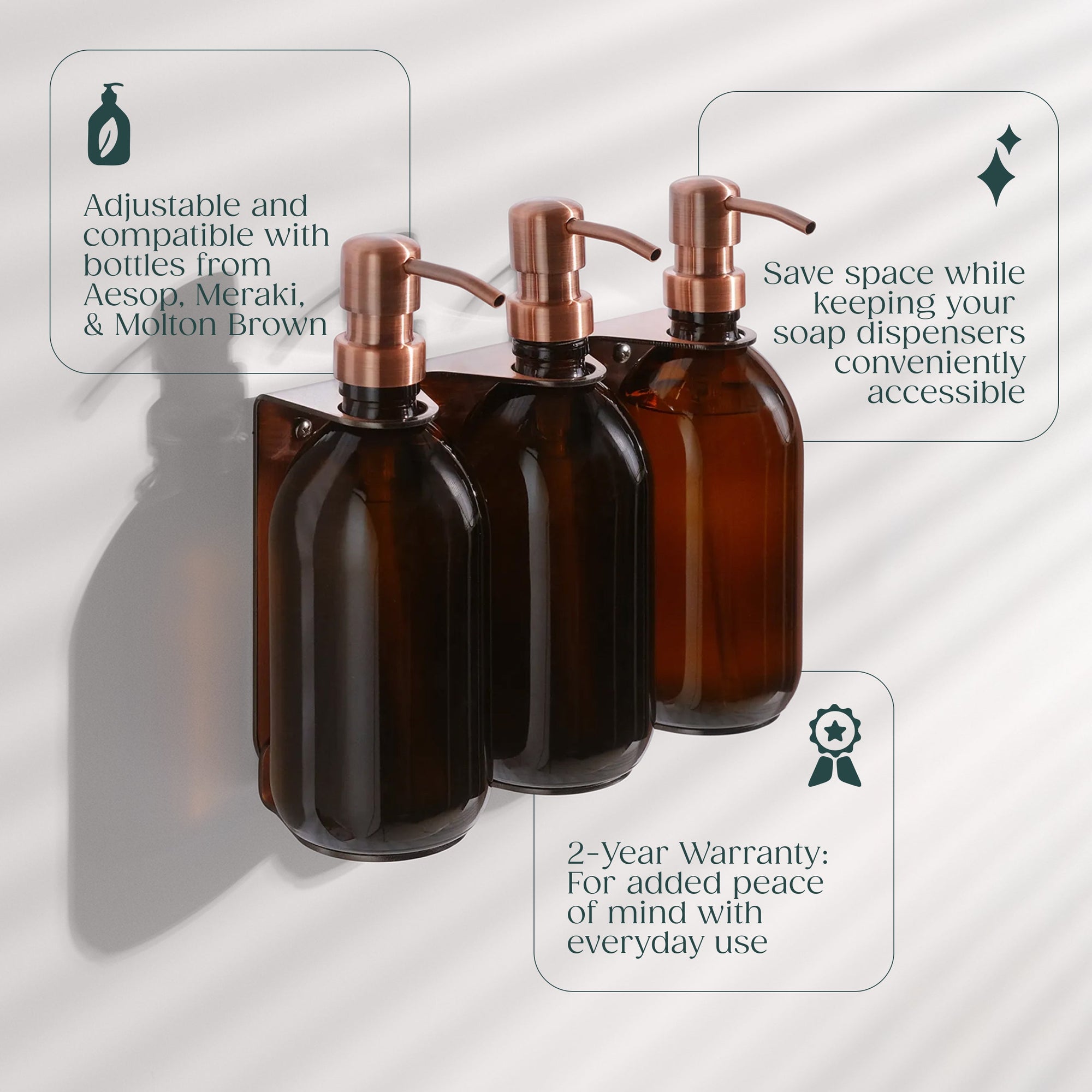 Copper Triple Bottle Holder