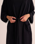 Lace-trimmed Modal Jersey Kimono
