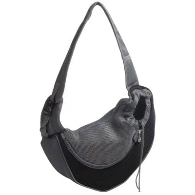 Small Dog Carrier Messenger Style Black &amp; Grey