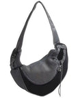 Small Dog Carrier Messenger Style Black & Grey