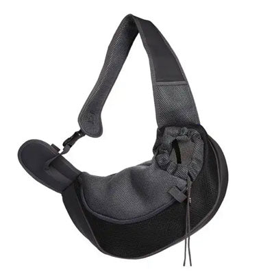 Small Dog Carrier Messenger Style Black & Grey