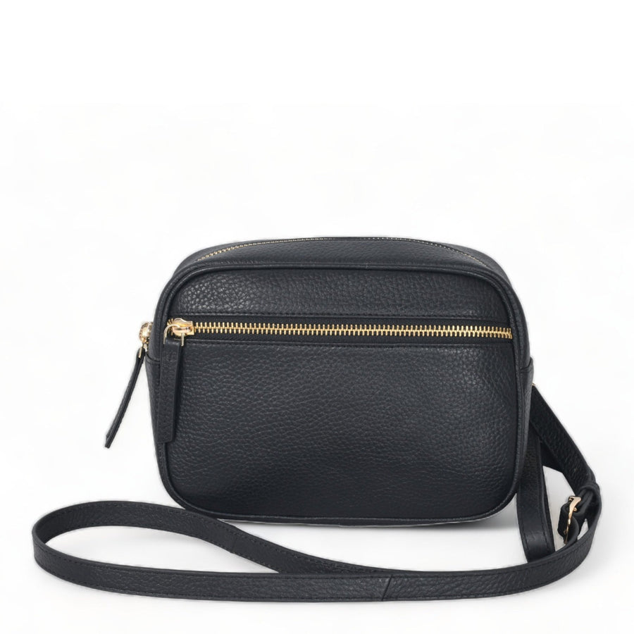 Black Convertible Leather Cross Body Camera Bag Brix and Bailey Ethical Handbag Brand