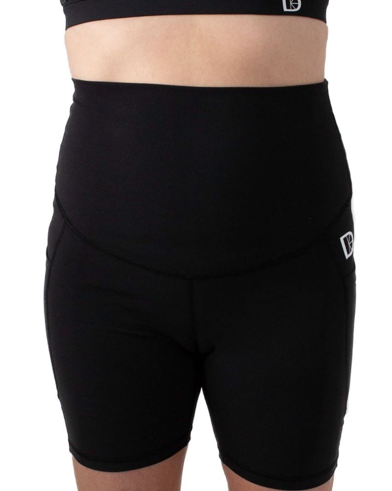 Maternity &amp; Postnatal Active Support Cycling Shorts | Black