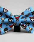 Blue Chihuahua Print Exclusive Designer Bow Tie by My Chi and Me