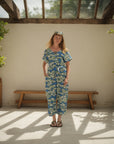 Blue Clouds Loose Fit EcoVera and Linen Jumpsuit