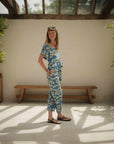 Blue Clouds Loose Fit EcoVera and Linen Jumpsuit