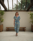 Blue Clouds Loose Fit EcoVera and Linen Jumpsuit