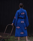Long Cotton Robe: Blue Eye