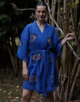Organic Kimono in Blue: Short