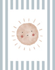 Boho Sunshine Print - Pale Blue Stripes