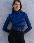 Striped Cotton Roll Neck