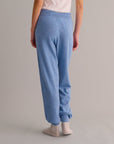 Chambray Blue Cashmere Cuffed Ankle Joggers