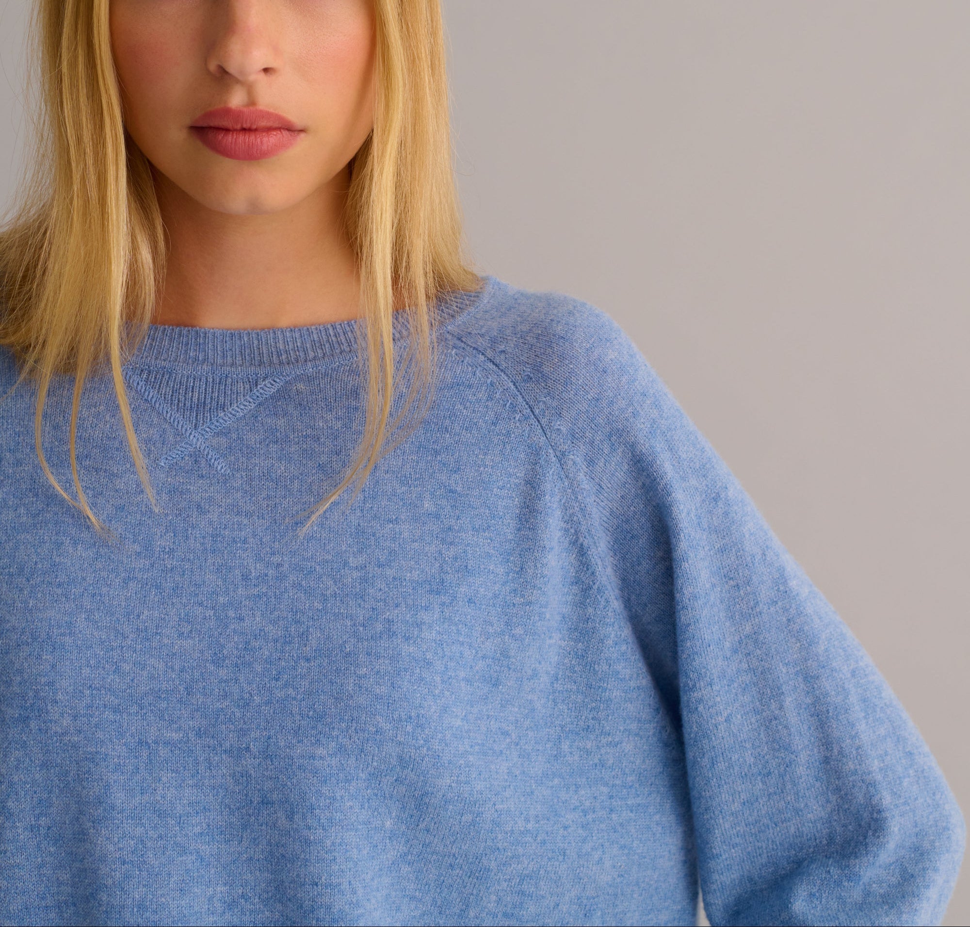 Chambray Blue Cashmere Sweatshirt